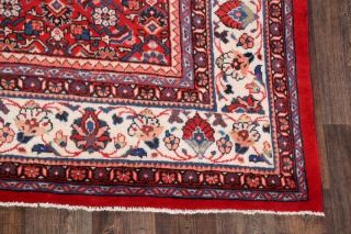 Vintage All - Over Floral Mahal Red Area Rug Hand - Made Living Room Oriental 10x13