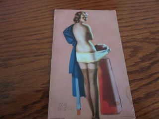 1940 Mutoscope Litho Pin Up Arcade Card Glamour Girls Social Security Risque Art