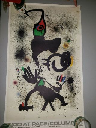 Joan Miro At Pace Columbus Lithograph Signed Poster Art Autograph Auto 1979