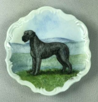 Barnhart Studios Irish Wolfhound Dog On Pin Tray,  1985