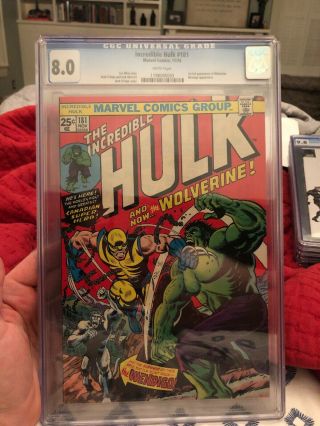 The Incredible Hulk 181 (nov 1974,  Marvel) First Wolverine Cgc 8.  0