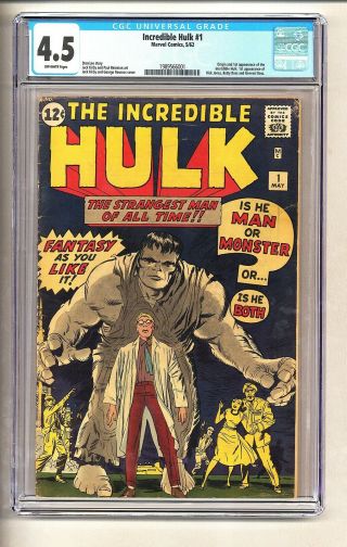 Incredible Hulk 1 (cgc 4.  5) O/w Pgs; Origin/1st Appearance Hulk; Kirby (c 25825