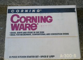VINTAGE 1984 Corning Ware 6 Piece Casserole Set A - 300 - 8 NIB 2