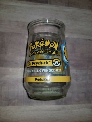 Pokemon 54 Psyduck Welchs Jelly Jar Juice Glass 1999 Nintendo Collectible Cup 2