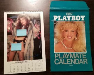 1987 Playboy Playmate Wall Calendar With Paper Sleeve
