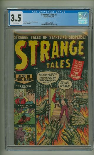 Strange Tales 1 (cgc 3.  5) O/w Pages; Golden Age; Atlas Comics; 1951 (c 24519)