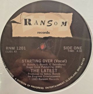 The Latest _ Starting Over - 12 " Nm - Ransom Records - Boogie Funk Bomb