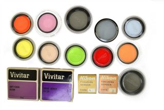 Vintage Nikon F Eye Level SLR Film Camera w/ Extra Lens and Accessories - EUC 2
