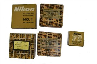 Vintage Nikon F Eye Level SLR Film Camera w/ Extra Lens and Accessories - EUC 3