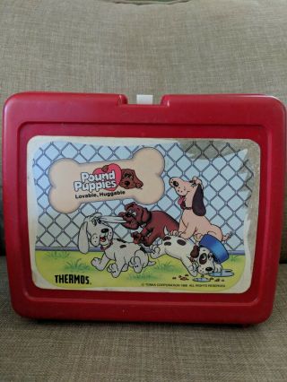 1987 Tonka Plastic Pound Puppies Lunch Box Vintage Dogs Puppy 80s No Thermos