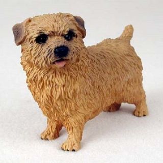 Norfolk Terrier Dog Hand Painted Figurine Resin Statue Collectible Puppy