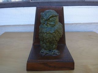 Vintage Single Cast Bronzed Owl Bookend