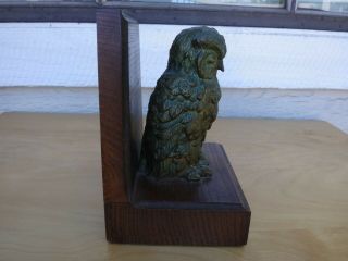 Vintage Single Cast Bronzed Owl Bookend 2