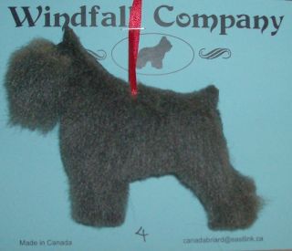 Grey Crop Ear Bouvier Des Flandres Dog Plush Christmas Canine Ornament 4 By Wc