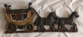 Vintage Cast Iron Horse Drawn Carriage Wall Decoration
