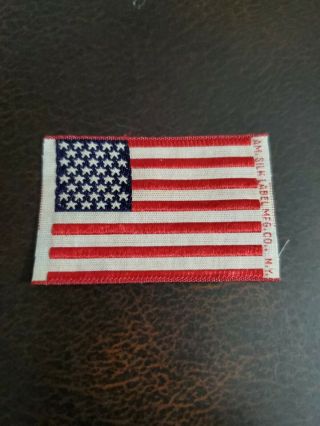 Vintage 30s 36 Star United States Flag A.  M.  Silk Co Ny 2.  25x1.  75 Clothing Label?