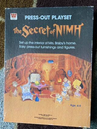 Vintage The Secret Of Nimh Press Out Playset 1982 Mrs.  Brisby Home Whitman Boxed