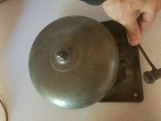 Vintage Boxing Ring Bell Cast Iron Base w/ Bell Measures 8 
