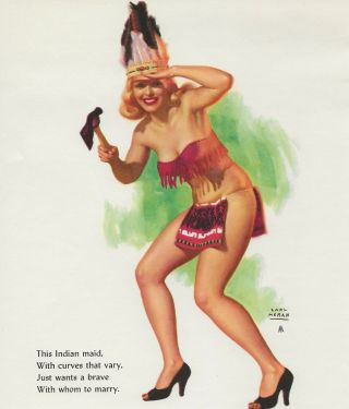 1950s Pin Up Girl Lithograph Earl Moran Pre Fame Marilyn Monroe 152