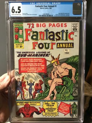Fantastic Four Annual 1 Cgc 6.  5; 1st Lady Dorma & Krang; Origin Sub - Mariner