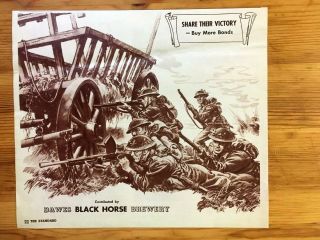 1944 Canada Wwii Canadian Patriotic Ad Dawes Black Horse Ale Beer Battle Soldier