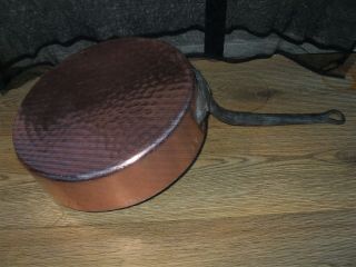 Vintage French Copper Cuisine Deep Fat Frying Pan Tin Lined 3mm Gauge 4kg Weight
