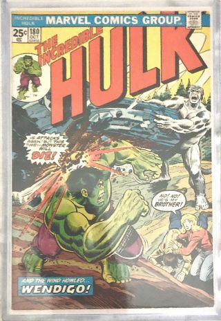Incredible Hulk 180 Marvel 1974 1st Wolverine Cameo,  Possibly 7.  0 - 7.  5 (ungraded)