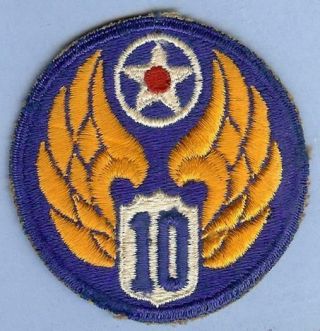 Authentic Us Army Patch Wwii,  10th Air Force Usaaf