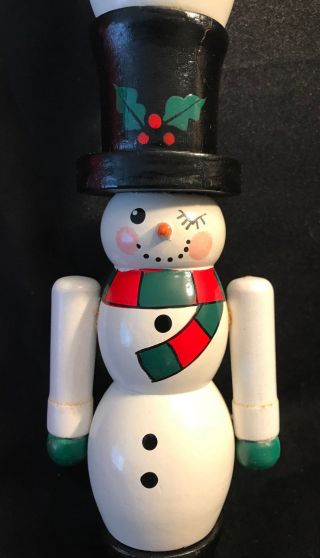 Kurt S Adler 3 Snowman Wooden Totem Christmas Holiday Decoration Snowmen 3