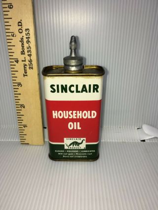 Sinclair Oiler,  Handy Oil 4oz. ,  Rec,  Lead Top,  1940 - 50s.  9 Cond.  And Bright.