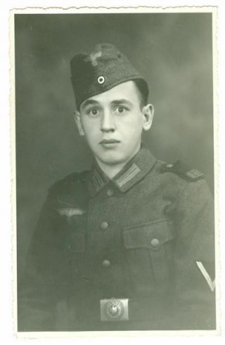 Portrait Photo Of A Young German Soldier,  Dated May 1942.  Ww2 Photo.