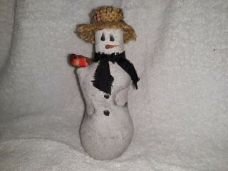 Olde World Reflections Handcrafted Dolls 1997 Snowman And Cardinal,  6.  75 " Tall