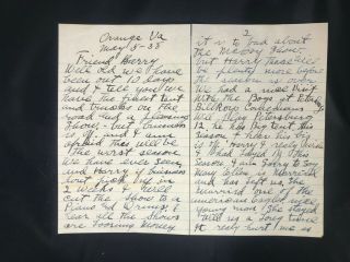 1938 Handwritten Letter From A Circus Band Leader Talking About Circus News