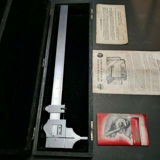 Starrett 122 12 " Vernier Caliper 0.  001 " Machinist Tool Metrology Vintage