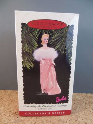 1996 Hallmark Keepsake Christmas Ornament Enchanted Evening Barbie Doll 3 W/box