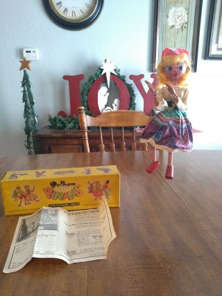Vintage Pelham Puppet Marionette Girl With Box And Instructions
