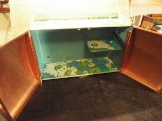 Turquoise,  Lime Green & Copper Vintage Lincoln Beautyware Cabinet
