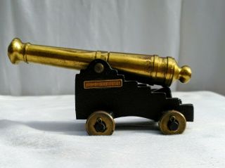 Vintage Cast Iron & Brass Toy Cannon