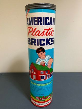 Vintage American Plastic Bricks Halsam Products Box Toys 715 Building