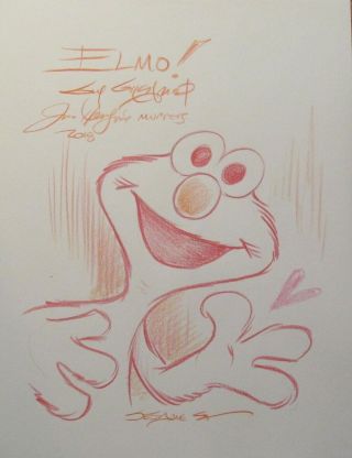 Official Guy Gilchrist Elmo Cartoon Art Jim Henson Muppet Sesame Street