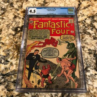 Fantastic Four 6 Cgc 4.  5 Ow - Wh Pg 2nd Dr Doom & Sub - Mariner 1st Villain Teamup