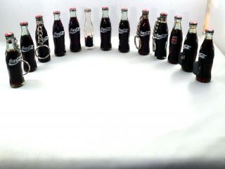 13 Coca Cola Miniature Bottles 5 Key Chains 2 Magnets Kauai San Francisco Hawaii