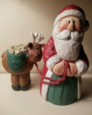 Eddie Walker Santa With Reindeer Vintage Rare