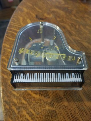 Vintage Sankyo Japan Lucite Piano Music Box Carpenters We’ve Only Just Begun