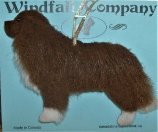 Private Brown With White Newfoundland Plush Christmas Ornament By Wc