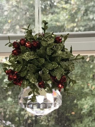 Kissing Acrylic Crystal Mistletoe Hanging Ornament