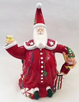 Mary Engelbreit Magic Of Christmas Tea Pot Santa Wizard 2001 - Vhtf