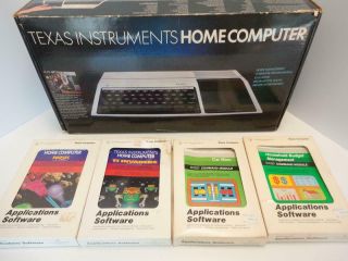 Vintage Texas Instruments Ti 99/4a Computer System & 4 Boxed Video Games Bundle