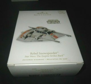 Hallmark Ornament Star Wars 2011 Rebel Snowspeeder W/new Batteries Box Vg