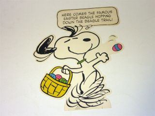 Vintage Hallmark 14 " Diecut Snoopy The Famous Easter Beagle Wall Decoration
